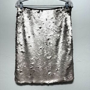 Zara Skirt Sequin All Over Rosegold Y2K Blogger Party Disco Womens sz Medium
